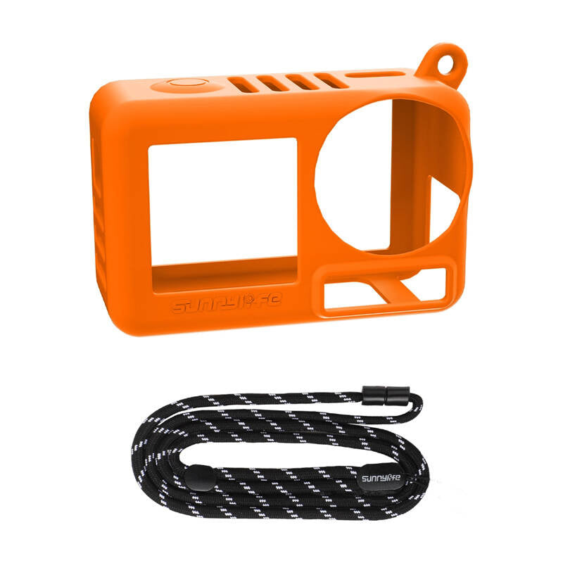 Sunnylife OA5-BHT885-C silicone case with strap for OSMO ACTION 5 PRO (orange)