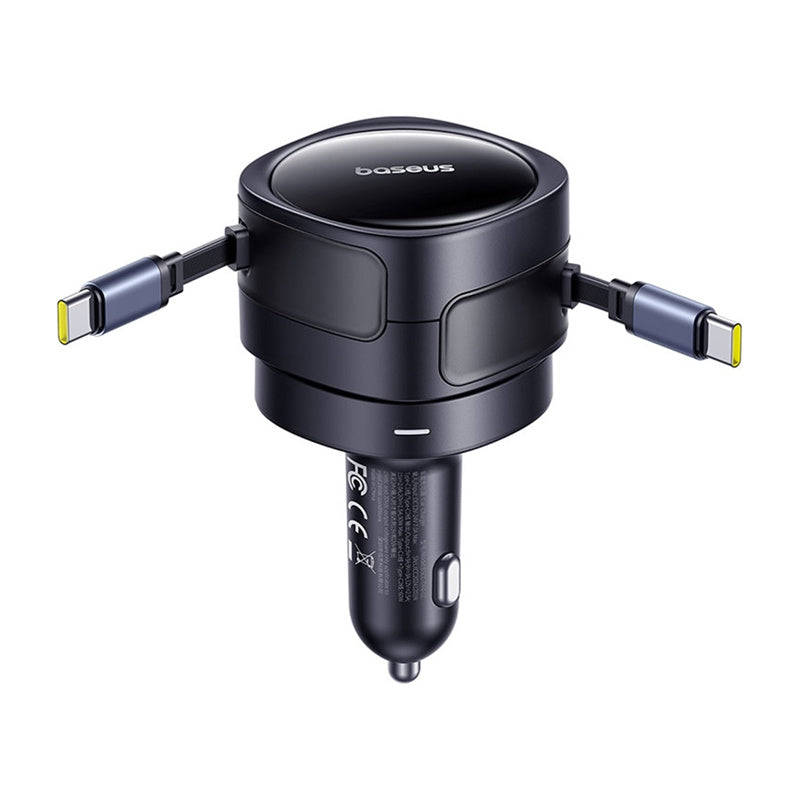 Baseus Enjoyment Max car charger with USB-C+USB-C cables 60W Black