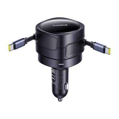Baseus Enjoyment Max car charger with USB-C+USB-C cables 60W Black
