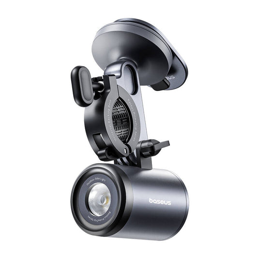 Baseus PrimeTrip 2-in-1 bike mount, phone holder + flashlight (black)
