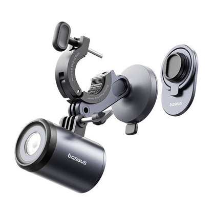 Baseus PrimeTrip 2-in-1 bike mount, phone holder + flashlight (black)