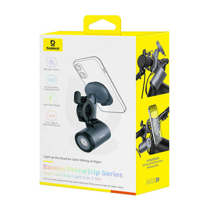 Baseus PrimeTrip 2-in-1 bike mount, phone holder + flashlight (black)