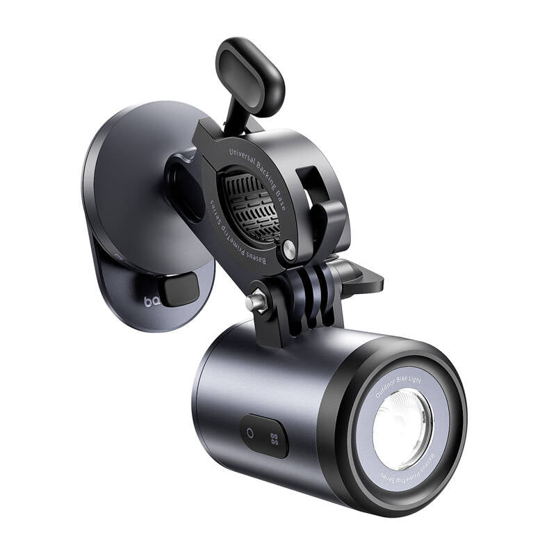 Baseus PrimeTrip 2-in-1 bike mount, phone holder + flashlight (black)