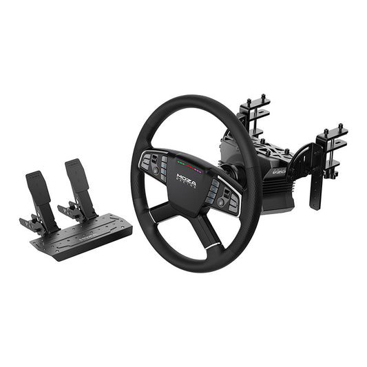 Gaming set - R5 base + TSW truck steering wheel + SRP-Lite pedals + Moza Racing RS071 clamps (PC)