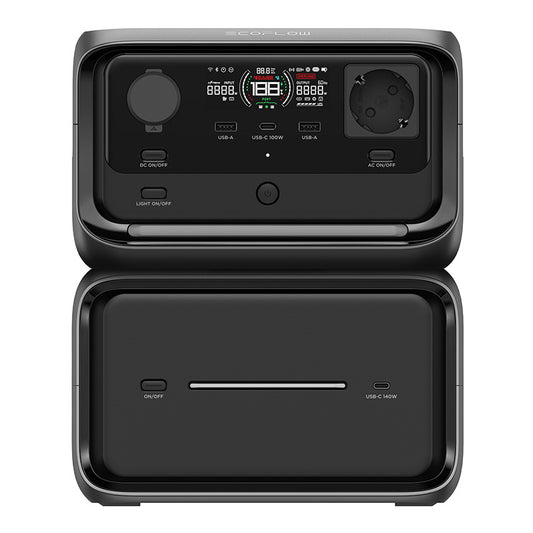 Set: EcoFlow River 3 Max Plus power station 220W photovoltaic panel.