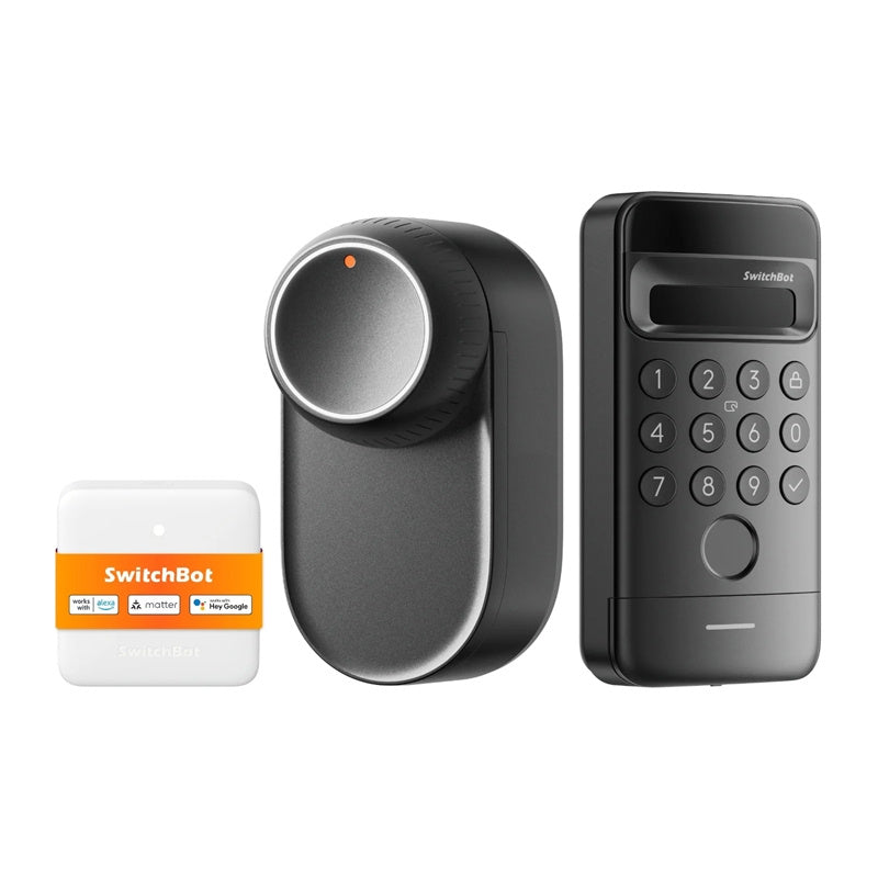 SwitchBot Ultra 3-in-1 smart lock with Hub Mini Matter control panel and Vision keypad