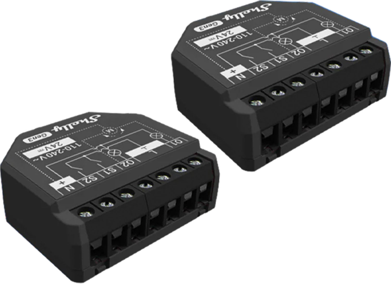 Set of 2 Shelly 2PM Gen3 WiFi/Bluetooth Controllers
