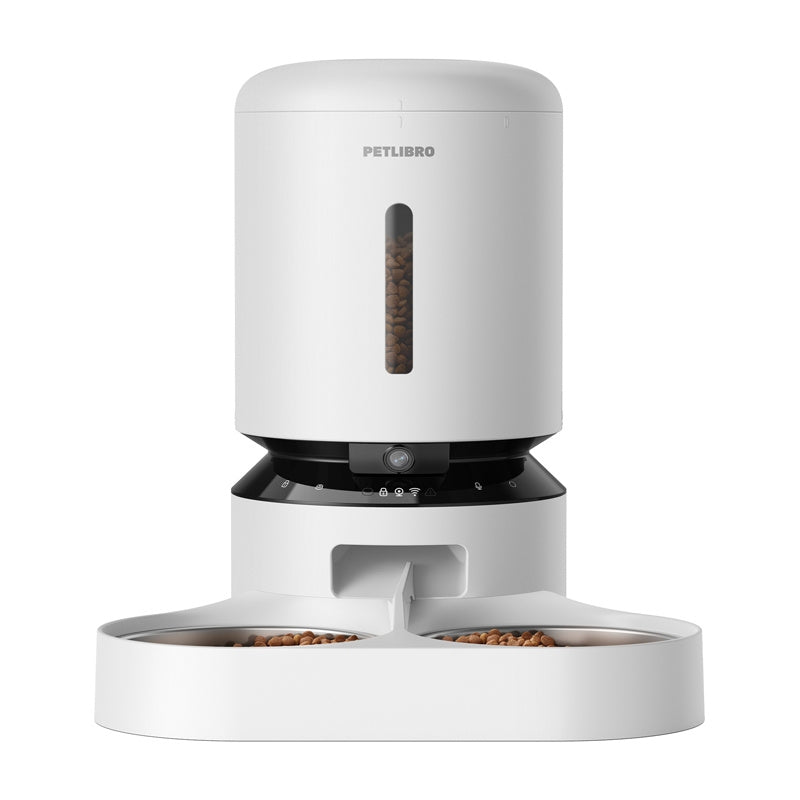 Petlibro Granary camera feed dispenser with double bowl, 5L (white)