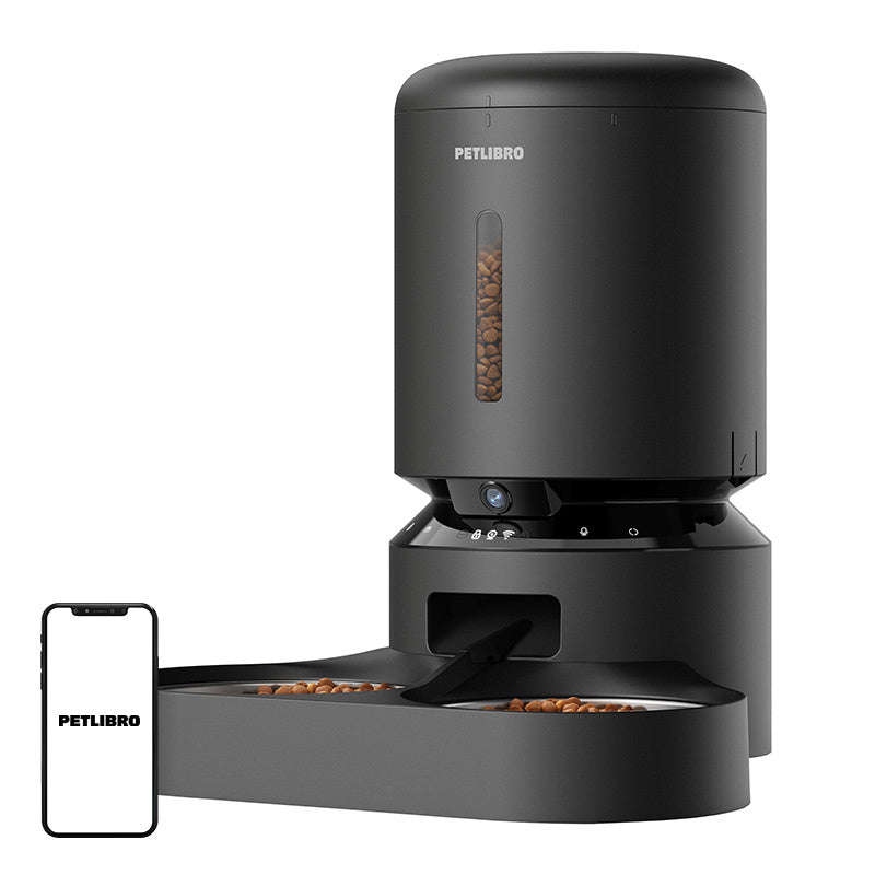 Petlibro Granary camera food dispenser with double bowl, 5L (black)
